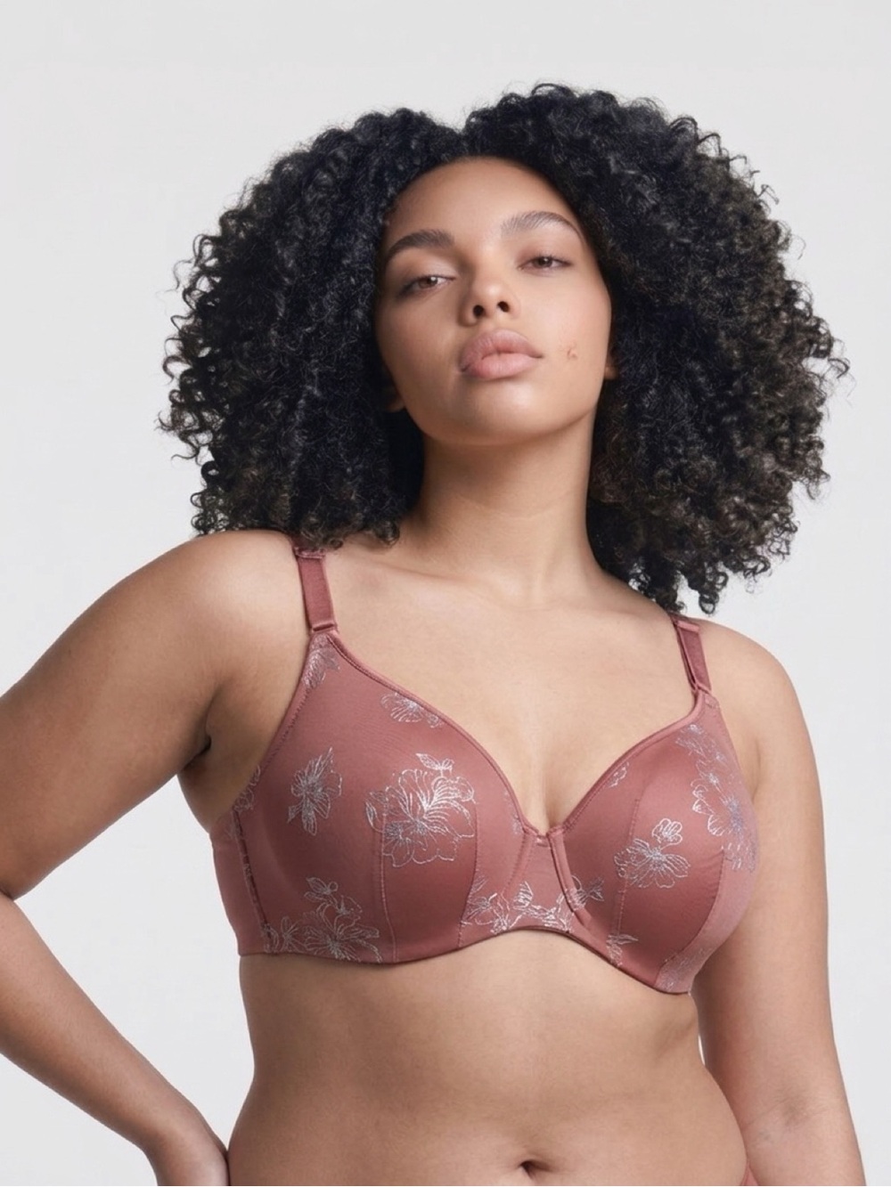 TORRID Floral Glitter Lightly Lined Full Coverage Balconette Bra Size 40C